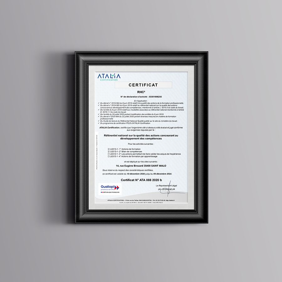 Certificat Qualiopi Référentiel National sur la qualité RHC²